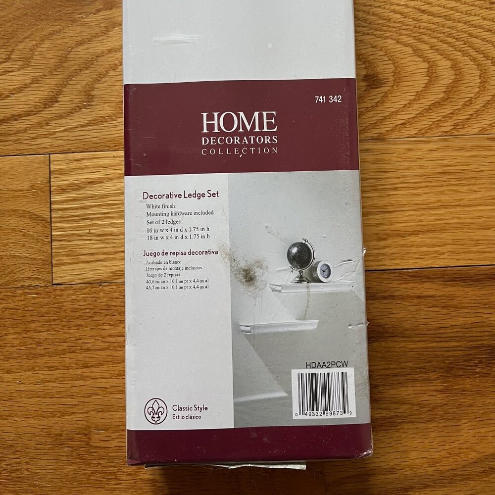 New Home Decorators Collection White Floating Shelf Set of 2 (different sizes)